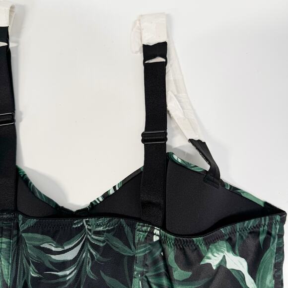 NWT Victoria's Secret Tropical Shine Bustier Green Black Rhinestone Bra Size 36D - Picture 6 of 15